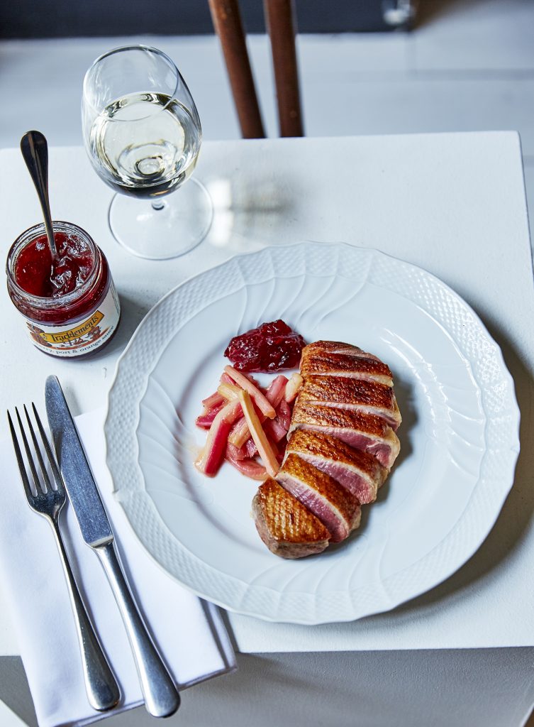 Duck Breasts with Sweet & Sour Rhubarb